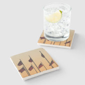 日没アメリカ愛国米国の国旗 ストーンコースター (横)