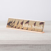 日没アメリカ愛国米国の国旗 デスクネームプレート (正面)