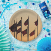 日没アメリカ愛国米国の国旗 ペーパープレート (パーティー)