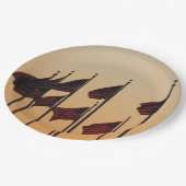 日没アメリカ愛国米国の国旗 ペーパープレート (アングル)