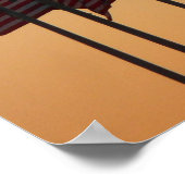 日没アメリカ愛国米国の国旗 ポスター (角)