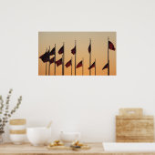 日没アメリカ愛国米国の国旗 ポスター (キッチン)