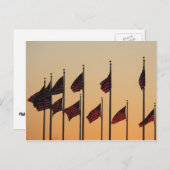 日没アメリカ愛国米国の国旗 ポストカード (正面/裏面)