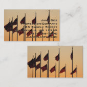 日没アメリカ愛国米国の国旗 名刺 (正面/裏面)