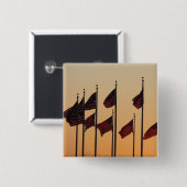 日没アメリカ愛国米国の国旗 缶バッジ (正面&裏面)