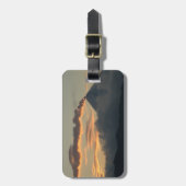 日没アラスカ警告の火山 ラゲッジタグ (正面縦)