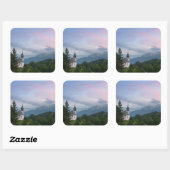 日没アルプス山脈を持つ教会 スクエアシール (シート)