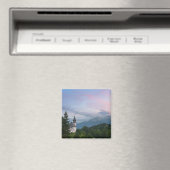 日没アルプス山脈を持つ教会 マグネット (インサイチュ (食洗機))