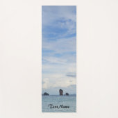 日没オンビーチ海ビュパーソナライズされたー名 ヨガマット (正面)