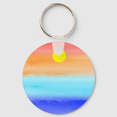 日没オン海水彩抽象芸術アートグラデーション キーホルダー (裏面)