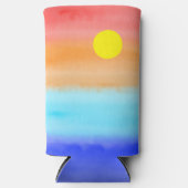 日没オン海水彩抽象芸術アートグラデーション スリム缶クーラー (正面)