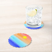 日没オン海水彩抽象芸術アートグラデーション ペーパーコースター (インサイチュ)