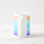 日没オン海水彩抽象芸術アートグラデーション ボーンチャイナマグカップ (裏面)