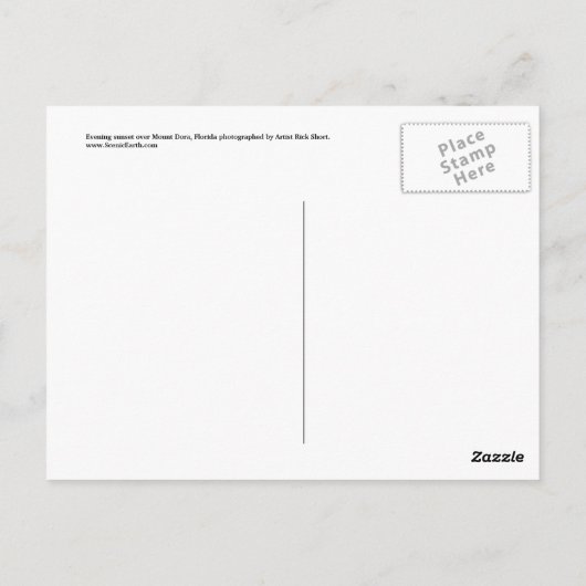 日没オーバー山ドーラフロリダポストカードフォトアート ポストカード (裏面)