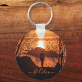 日没キーチェーン中の女性 キーホルダー (正面)