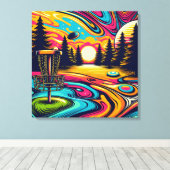 日没クール時のディスクゴルフ場 キャンバスプリント (インサイチュ (ウッドフロア))