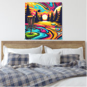 日没クール時のディスクゴルフ場 キャンバスプリント (インサイチュ (寝室))