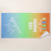 日没グラデーションの使用開始ID413 ビーチタオル (正面)