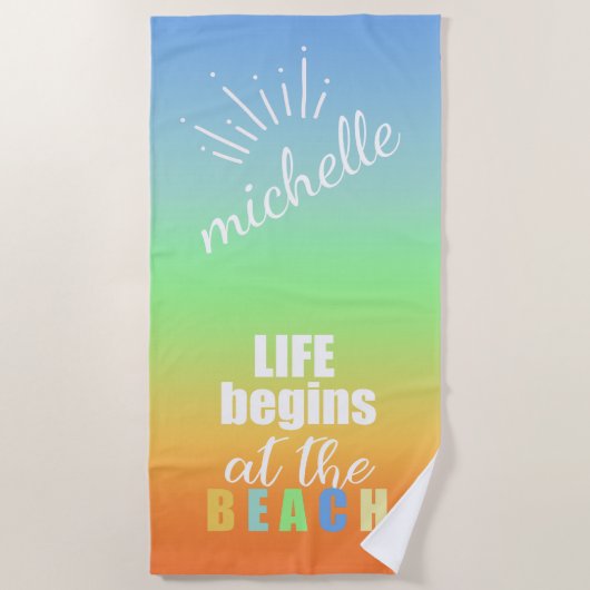 日没グラデーションの使用開始ID413 ビーチタオル (正面)