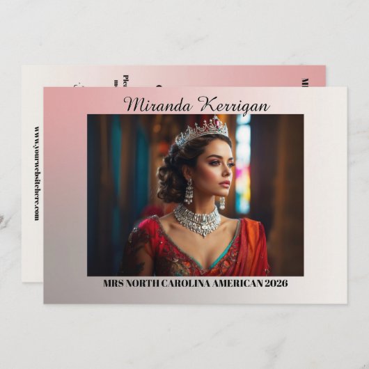 日没グラデーション風景ページェントAutographカード 招待状 (正面/裏面)