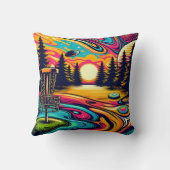 日没サイケデリック時のディスクゴルフ場 クッション (裏面)