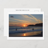 日没サーフィン:湘南海岸,日本はがき ポストカード (正面/裏面)