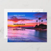 日没ビーチの日付の保存 案内ポストカード (正面/裏面)