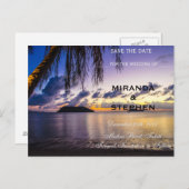 日没ビーチの日付の保存 案内ポストカード (正面/裏面)