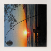 日没ビーチ台 ジグソーパズル (縦)