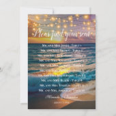 日没ビーチ結婚式テーブル座席表カード サンキューカード (裏面)