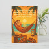 日没ビーチ退職挨拶状 シーズンカード (スタンド正面)