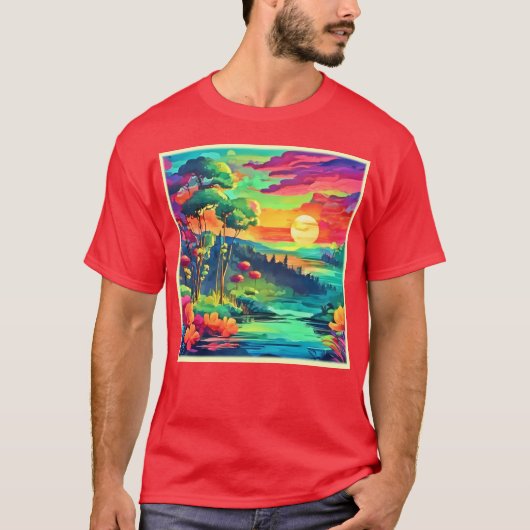 日没ファンタジーの風景 Tシャツ (正面)