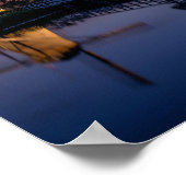 日没ポスターの風車と引き橋 ポスター (角)