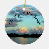 日没ミシシッピー川の川 セラミックオーナメント (正面)