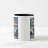 日没ライトのボトルゆっくり進られたイルカ マグカップ (中央)