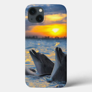日没ライトのボトルゆっくり進られたイルカ iPhone 13ケース