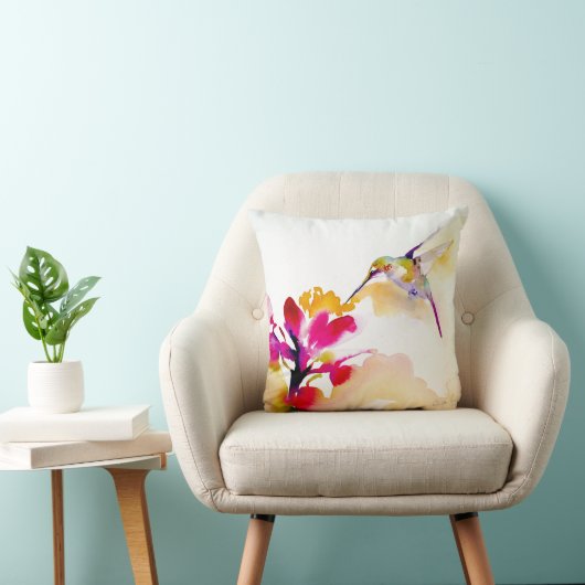 "日没一口"のハチドリのプリント クッション (椅子)