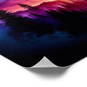 日没付き二重露出ベアポートレート鮮やか ポスター (角)