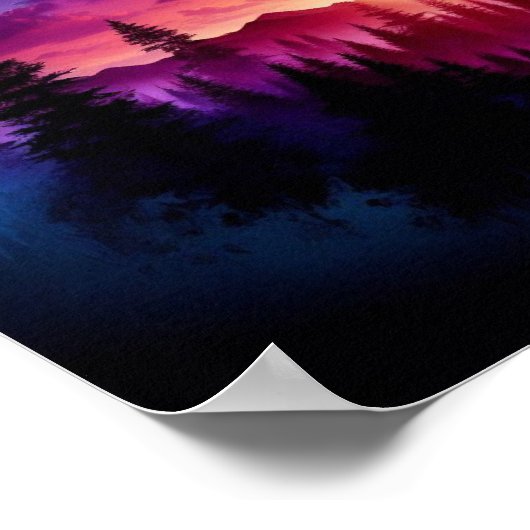 日没付き二重露出ベアポートレート鮮やか ポスター (角)