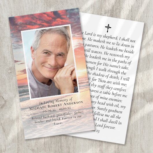 日没写真記念祈りの言葉カード（封筒つき） ノートカード