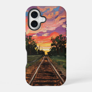 日没列車の軌道 iPhone 16ケース