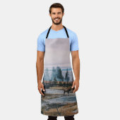 日没前のイエローストーン国立公園 エプロン (着用した状態)