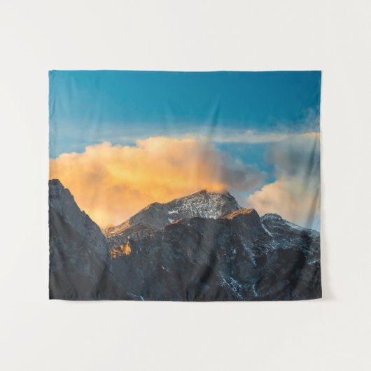 日没前の山の最後の光 タペストリー (正面(横))