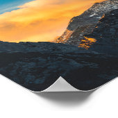 日没前の山の最後の光 ポスター (角)