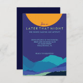 日没及び山のバーのバルミツワーのパーティーカード 招待状 (正面/裏面)