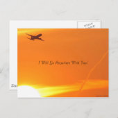 日没及び飛行機の郵便はがき ポストカード (正面/裏面)