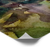 日没後の松の色彩の鮮やか林水色 ポスター (角)