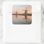 日没時に反射する2つの風車 スクエアシール (バッグ)