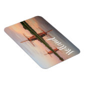 日没時に反射する2つの風車 マグネット (右側)