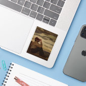 日没時に本を持つ人 シール (ノートパソコンとiPhone)